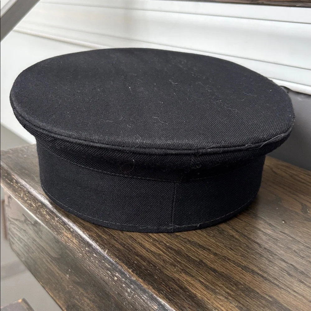 Vintage Chaffeur/ Doorman hat, black wool blend?, patent visor, Union made - Picture 3 of 6